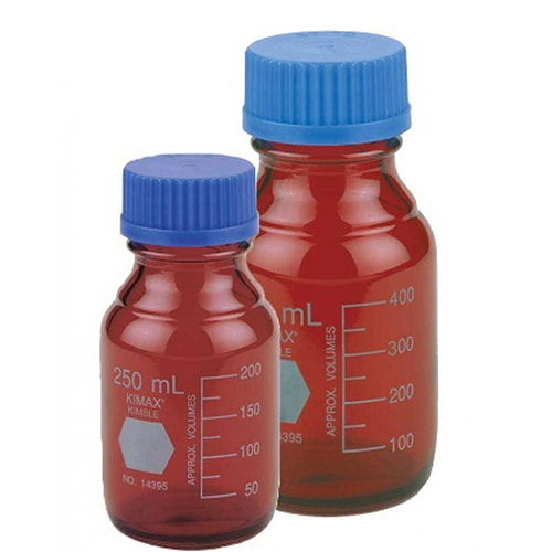 DWK - ray sorb gl 45 media bottles from dwk kimble® amber glass bottles